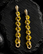 Mirage, Handcrafted Sunburst Yellow Sculptural Lightweight Drop Earrings