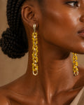 Mirage, Handcrafted Sunburst Yellow Sculptural Lightweight Drop Earrings