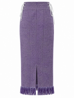 Milena Shimmer Purple Handcrafted High-Waist Kente Pencil Skirt