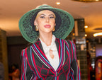 Bow II, Women's Handmade Black & Green Crochet Raffia Wide-Brim Sun Hat with Oversized Back Bow