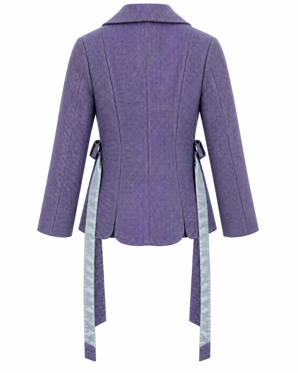 Jess 26, Handcrafted Purple Kente Tailored Blazer with Scalloped Hem