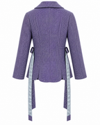 Jess 26, Handcrafted Purple Kente Tailored Blazer with Scalloped Hem
