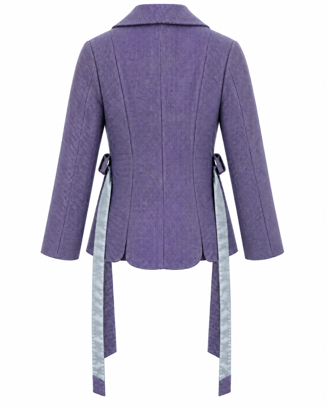Jess 26, Handcrafted Purple Kente Tailored Blazer with Scalloped Hem