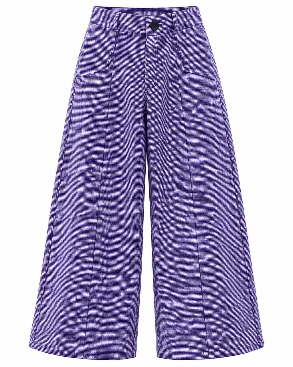 Keys 26, Handcrafted Wide-Leg Organic Cotton Purple Trousers