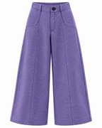 Keys 26, Handcrafted Wide-Leg Organic Cotton Purple Trousers