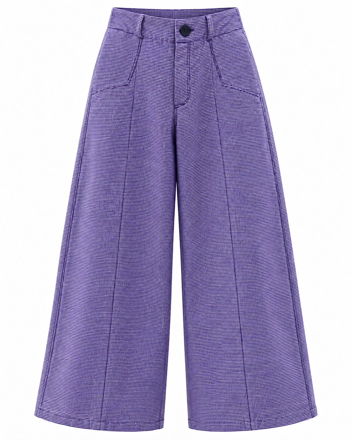 Keys 26, Handcrafted Wide-Leg Organic Cotton Purple Trousers