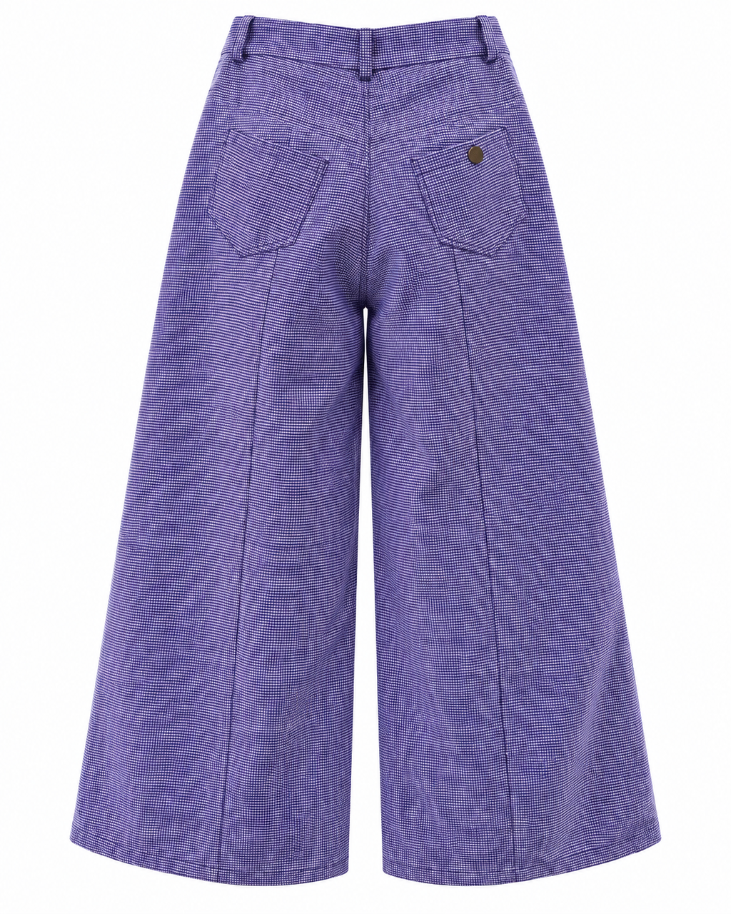 Keys 26, Handcrafted Wide-Leg Organic Cotton Purple Trousers