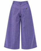 Keys 26, Handcrafted Wide-Leg Organic Cotton Purple Trousers