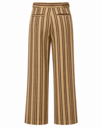 Margot, Handcrafted Adjustable Tailored Cream with Brown Stripes Kente Trousers