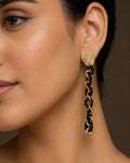 Mirage, Handcrafted Onyx Black Sculptural Lightweight Drop Earrings