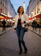 Speranza, Unisex Hand-Woven Fringe Bomber Jacket White Statement Coat