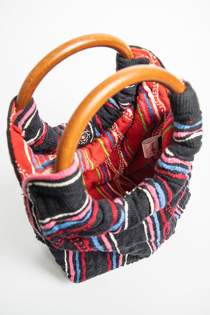 Ring Stretch- mini hand bag with Bamboo handles