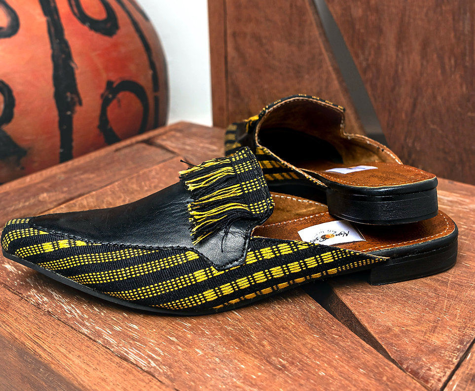 Mules, mocassins sans dos Tash- Kente