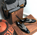 Henry, Handcrafted Togo Kente & Sustainable Leather Elegant Lace-Up Shoes
