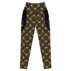 Diamond Leggins-wide waistbrand yoga and pilates leggins