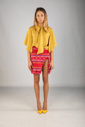 "Blouse Ada" ( mustard silk casual and office blouse)