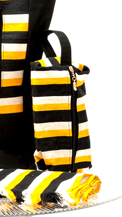 SunStripe Case- Sac Kente, Trousse beauté et crayon