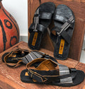 Thierry, Unisex Handcrafted Kente & Leather Slide-In Slippers