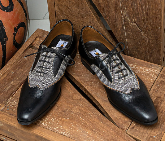 Henry -Leather and Kente elegant shoes