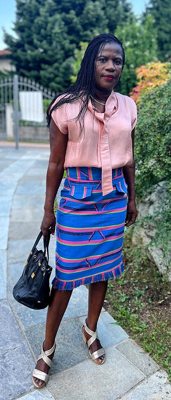 "Sentimento" SK (High waist pencil skirt in Kente)