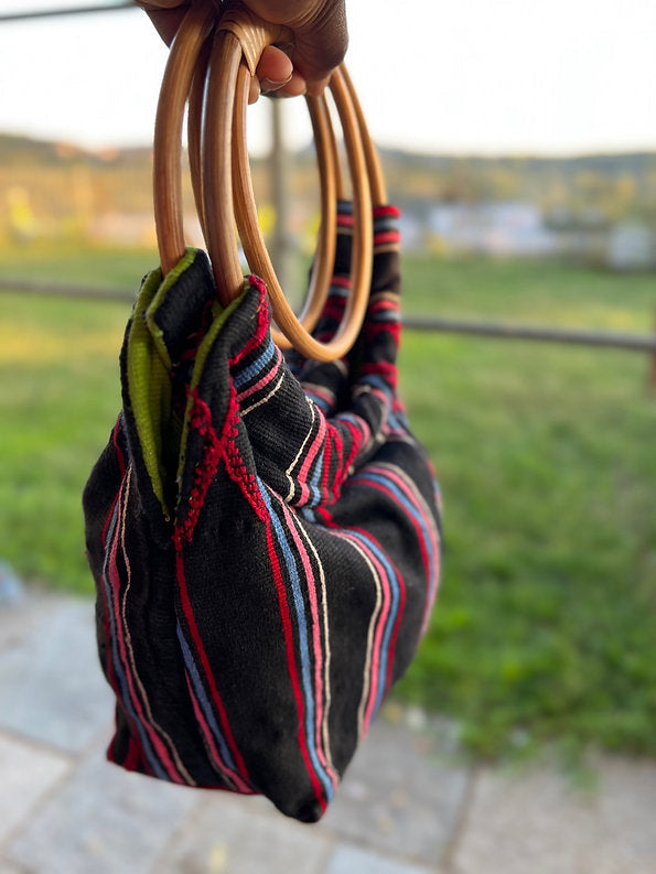 Sac à main mini Ring Stretch avec anses en bambou