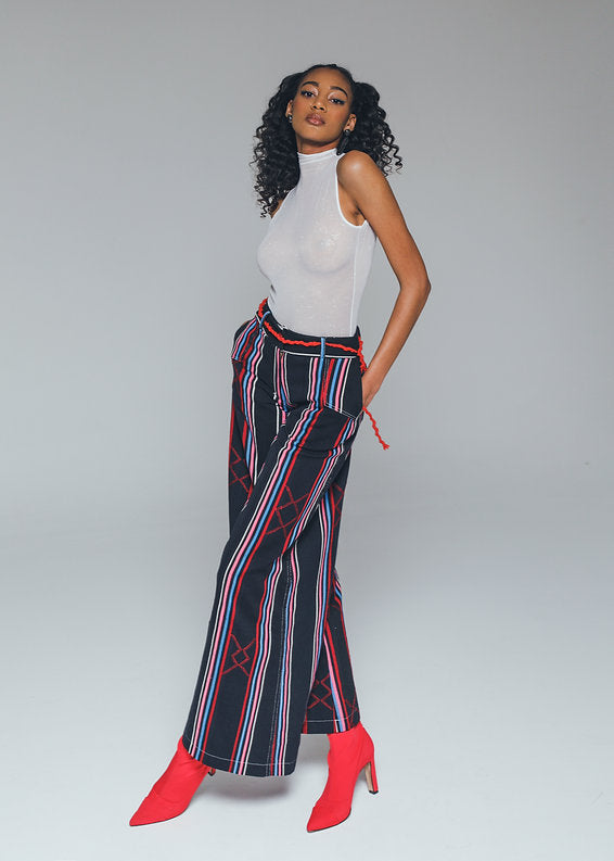 KEYS, Wide-legs trousers with denim cut