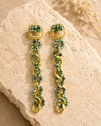 Mirage, Handcrafted Emerald Green Sculptural Lightweight Drop Earrings