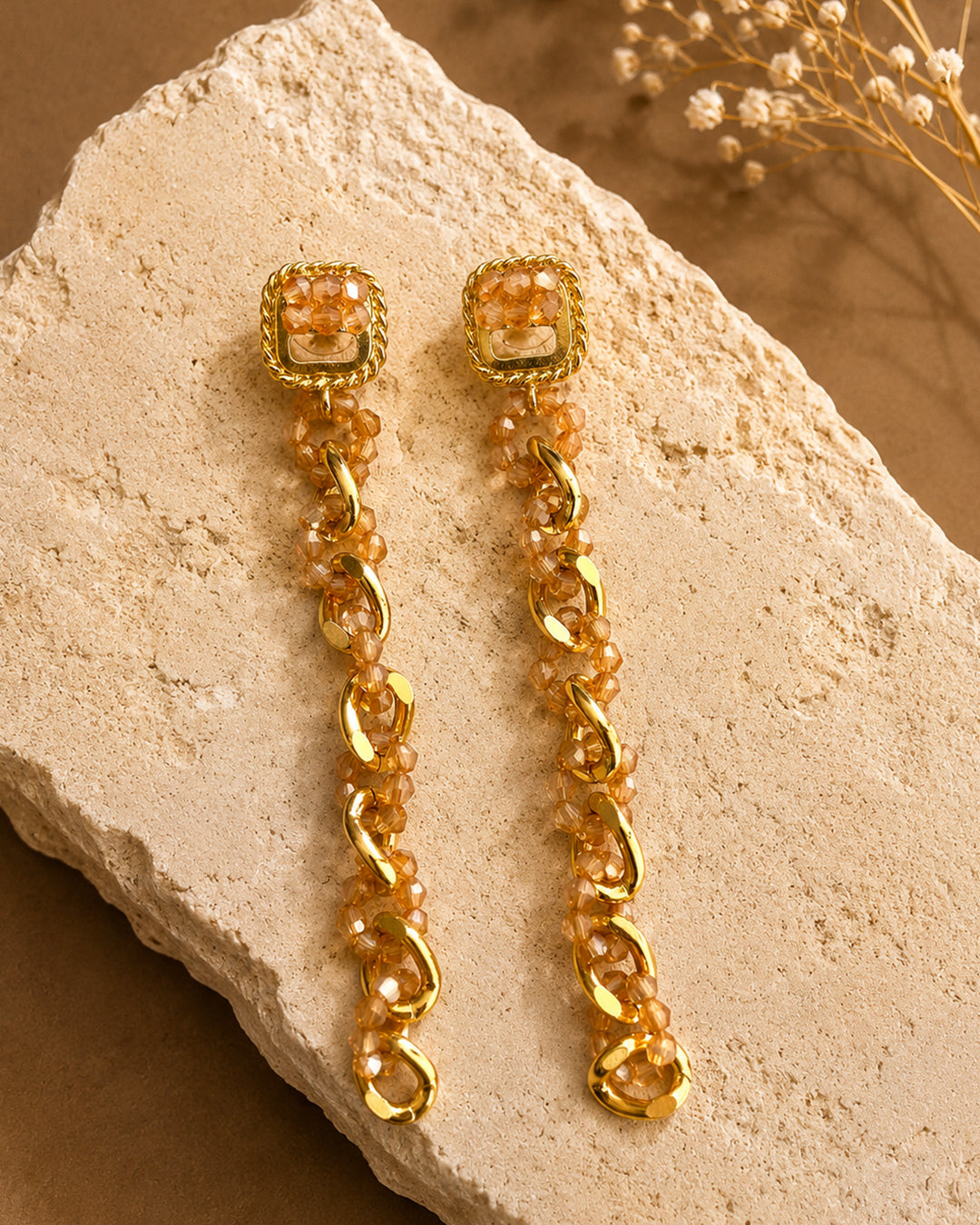 Mirage, Handcrafted Rose Pink Sculptural Lightweight Drop Earrings