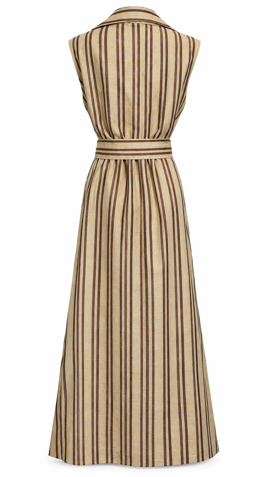 Abaya ABI Cream, longue et sans manches, confectionnée à la main avec ornements et ceinture