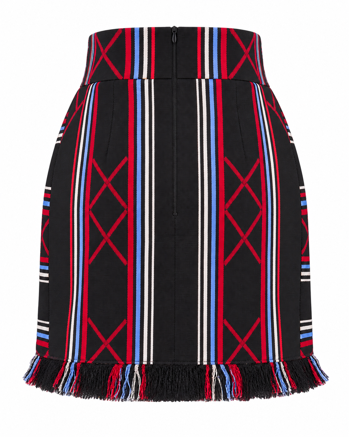 Sentimento, Jupe Crayon Kente Taille Haute en Coton Biologique Tissé à la Main