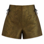 Silvia, Handcrafted Shimmer Black Kente Tailored Shorts