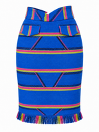 Sentimento, High-Waist Kente Pencil Skirt Handwoven Organic Cotton Skirt