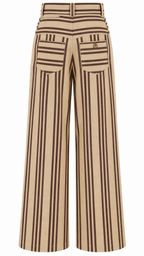 Keys 26 Denim-Cut Shimmer Cream Organic Cotton Palazzo Pants