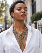 Mirage, Handcrafted Sculptural Lightweight Jewelry Set – Earrings, Bracelet & Necklace