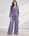 Jess 26, Handcrafted Purple Kente Tailored Blazer with Scalloped Hem