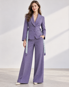 Jess 26, Handcrafted Purple Kente Tailored Blazer with Scalloped Hem