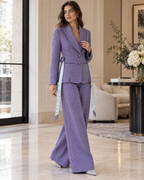 Jess 26, Handcrafted Purple Kente Tailored Blazer with Scalloped Hem