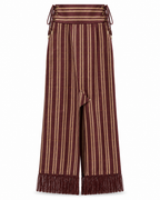 Milena Chocolate, Gold & Cream Striped Handcrafted High-Waist Kente Pencil Skirt