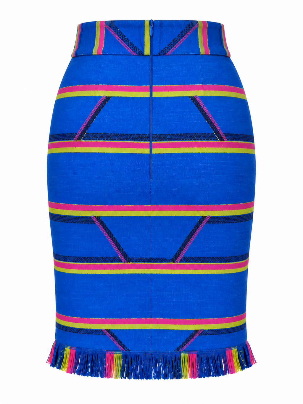 Sentimento, High-Waist Kente Pencil Skirt Handwoven Organic Cotton Skirt