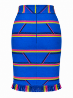 Sentimento, High-Waist Kente Pencil Skirt Handwoven Organic Cotton Skirt