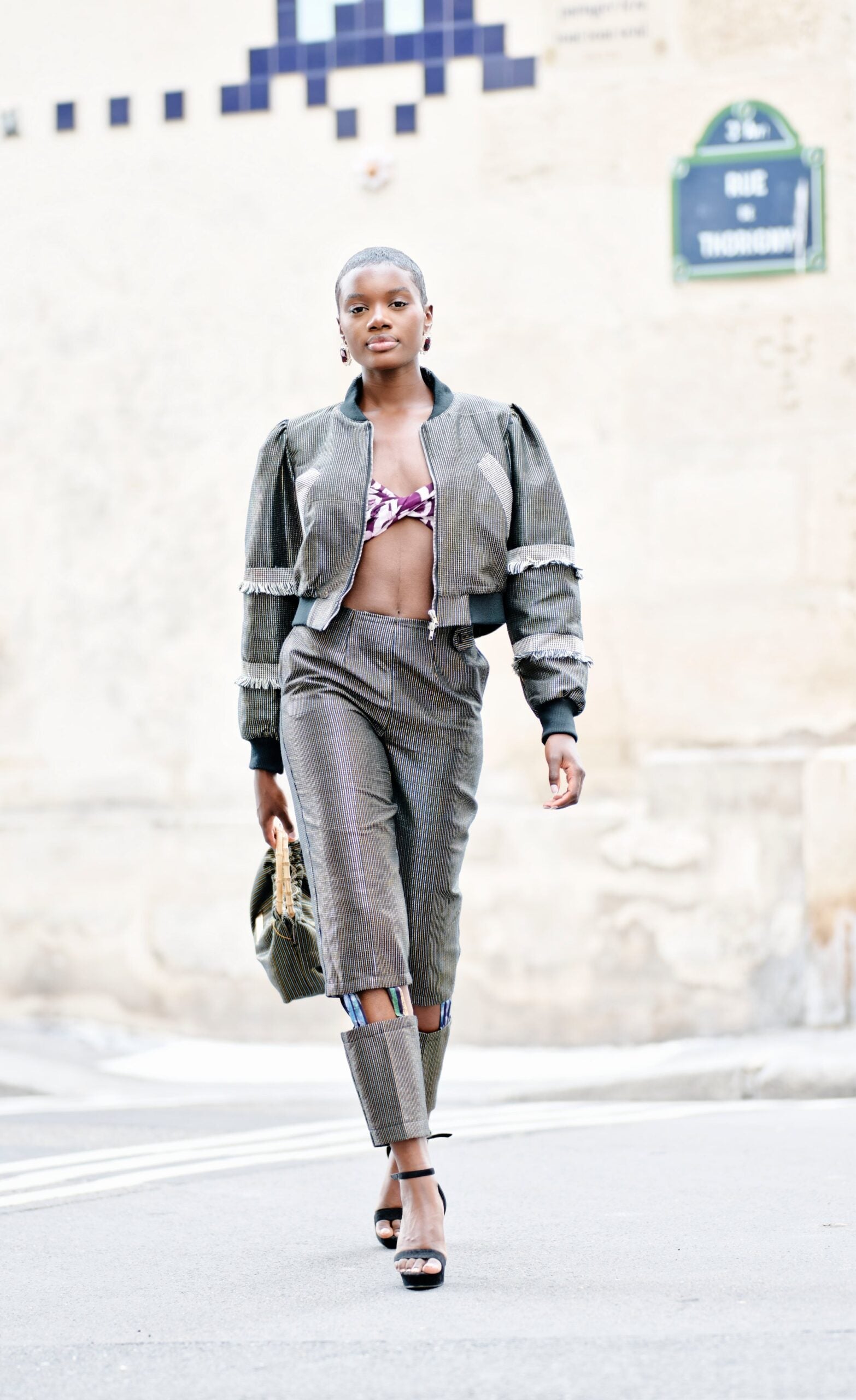 SPERANZA, Greyish Unisex Bomber Jacket