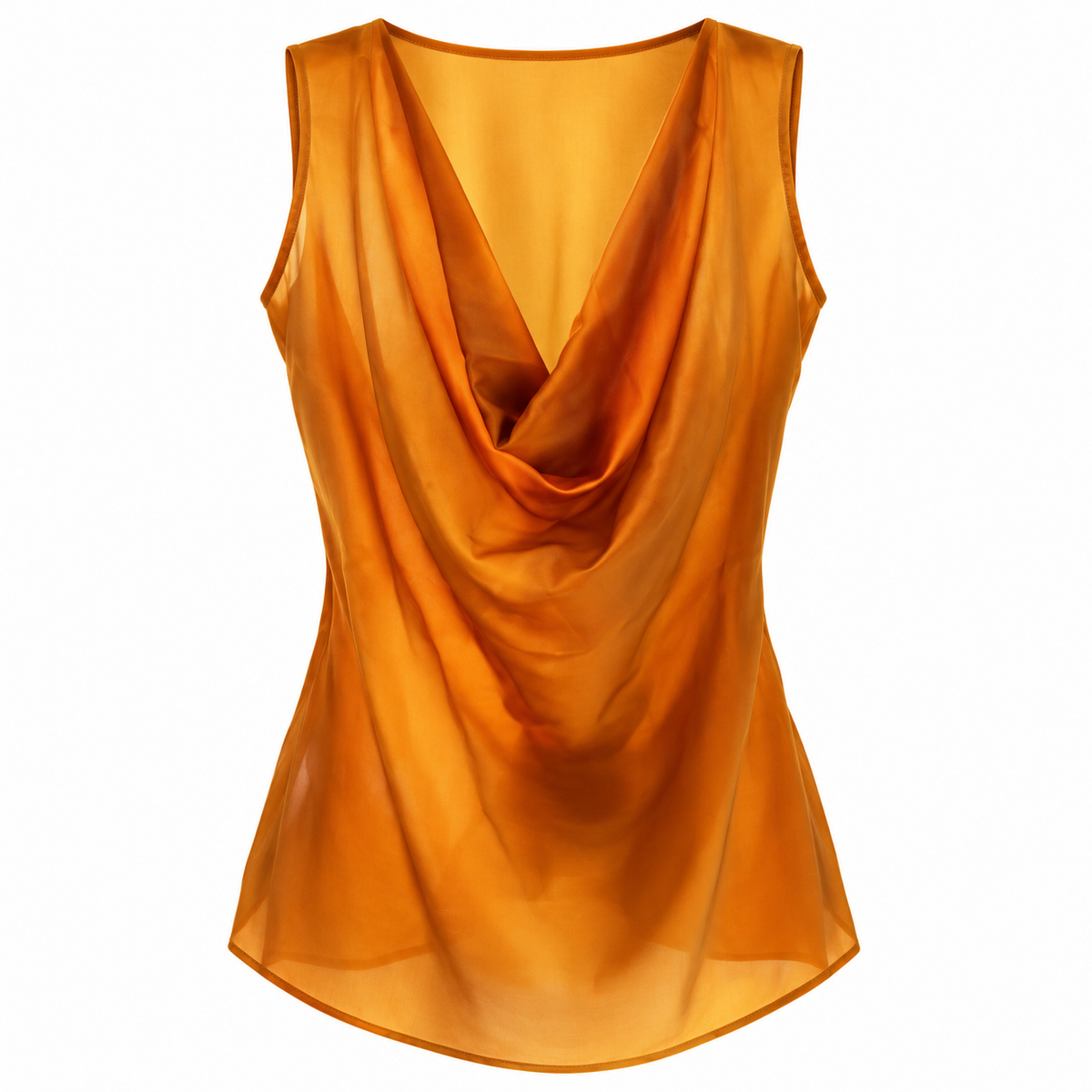 Denise, Handcrafted Silk Cowl-Neck Top with Back Corset Lacing