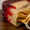 Half Moon, Multicoloured Elegant Beaded Handbag