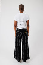 KEYS, Black Wide-legs trousers with denim cut