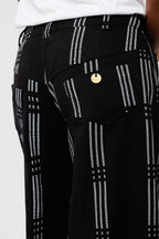 KEYS, Black Wide-legs trousers with denim cut