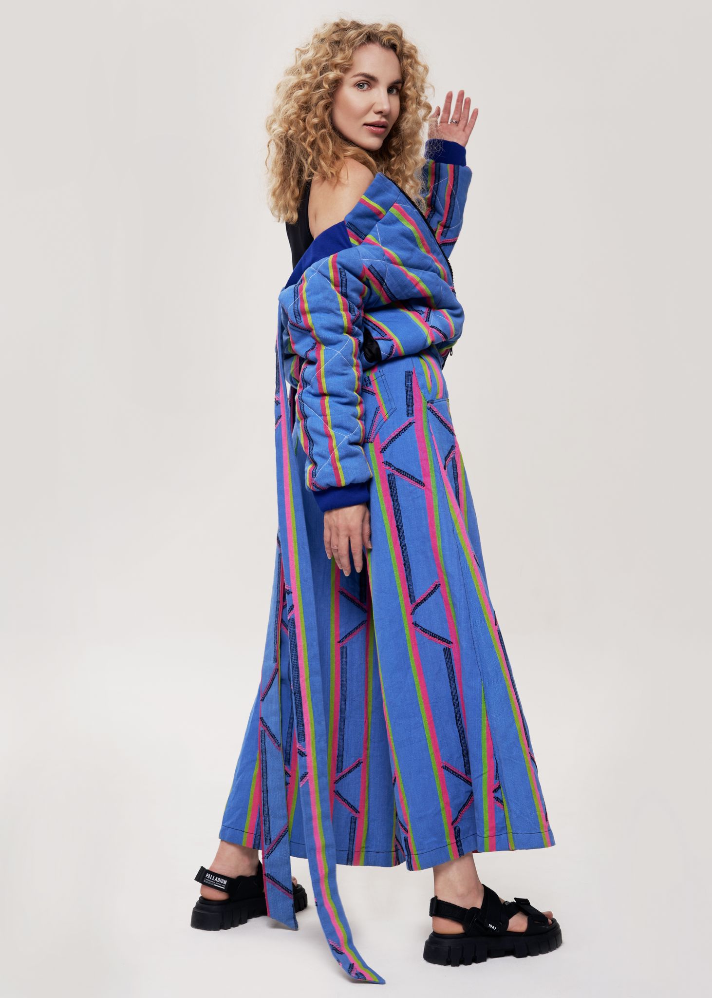 KEYS, Sky blu Wide-legs trousers with denim cut