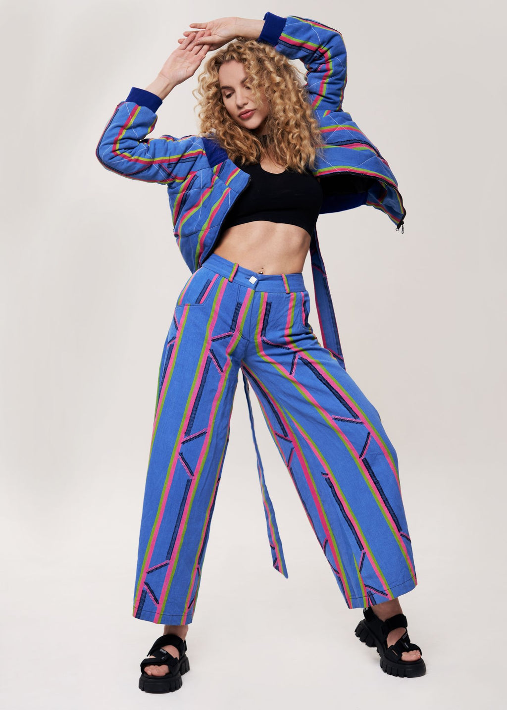 KEYS, Sky blu Wide-legs trousers with denim cut