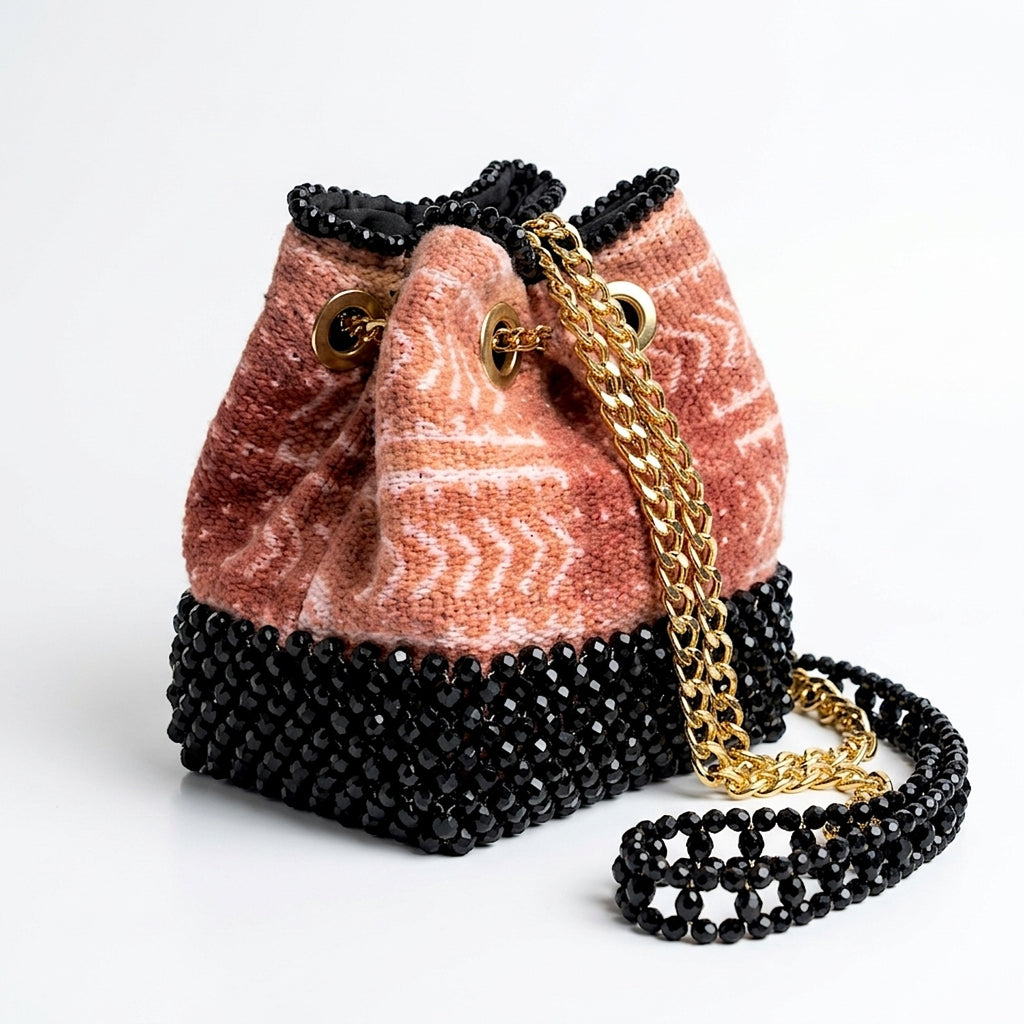 Malú, Mini Crossbody Beaded Bogolan Bag