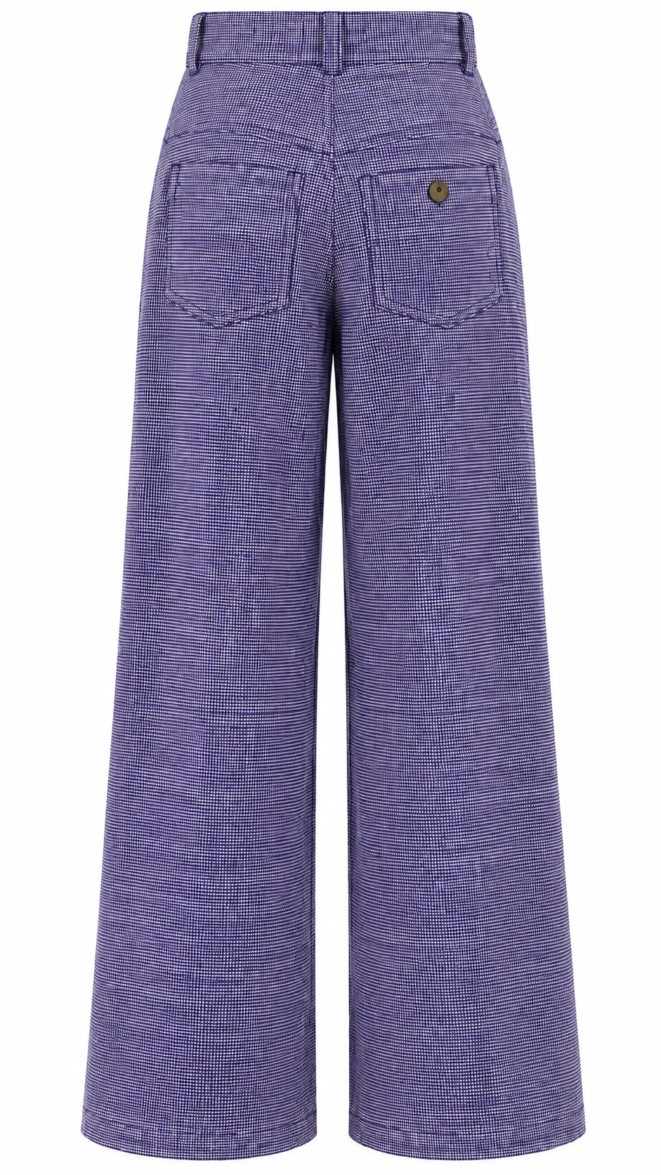 Pantalon large artisanal en coton biologique violet, Keys 26