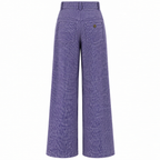 Pantalon large artisanal en coton biologique violet, Keys 26